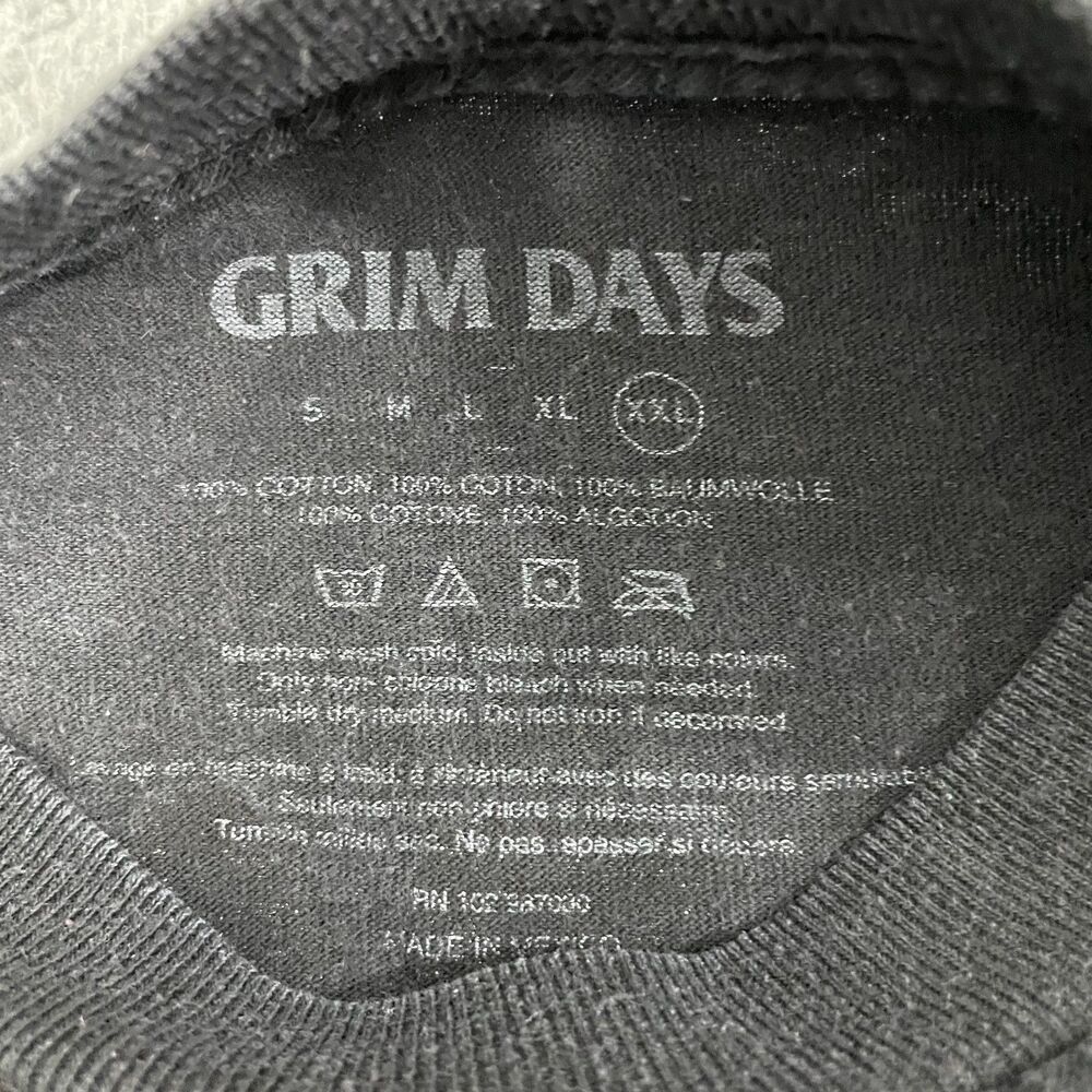 Grim Days Lost In Paradise Shirt Men 2XL Black Skulls Goth Grunge Graphic Tee - Picture 3 of 9